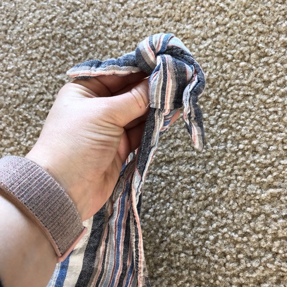 A New Day Linen Striped Tie Tank Top size M - Picture 3 of 6